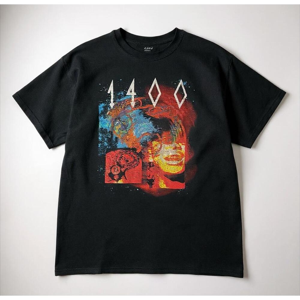 Graphic T Shirt Mens Large Black Print Streetwear Casual Short Sleeve